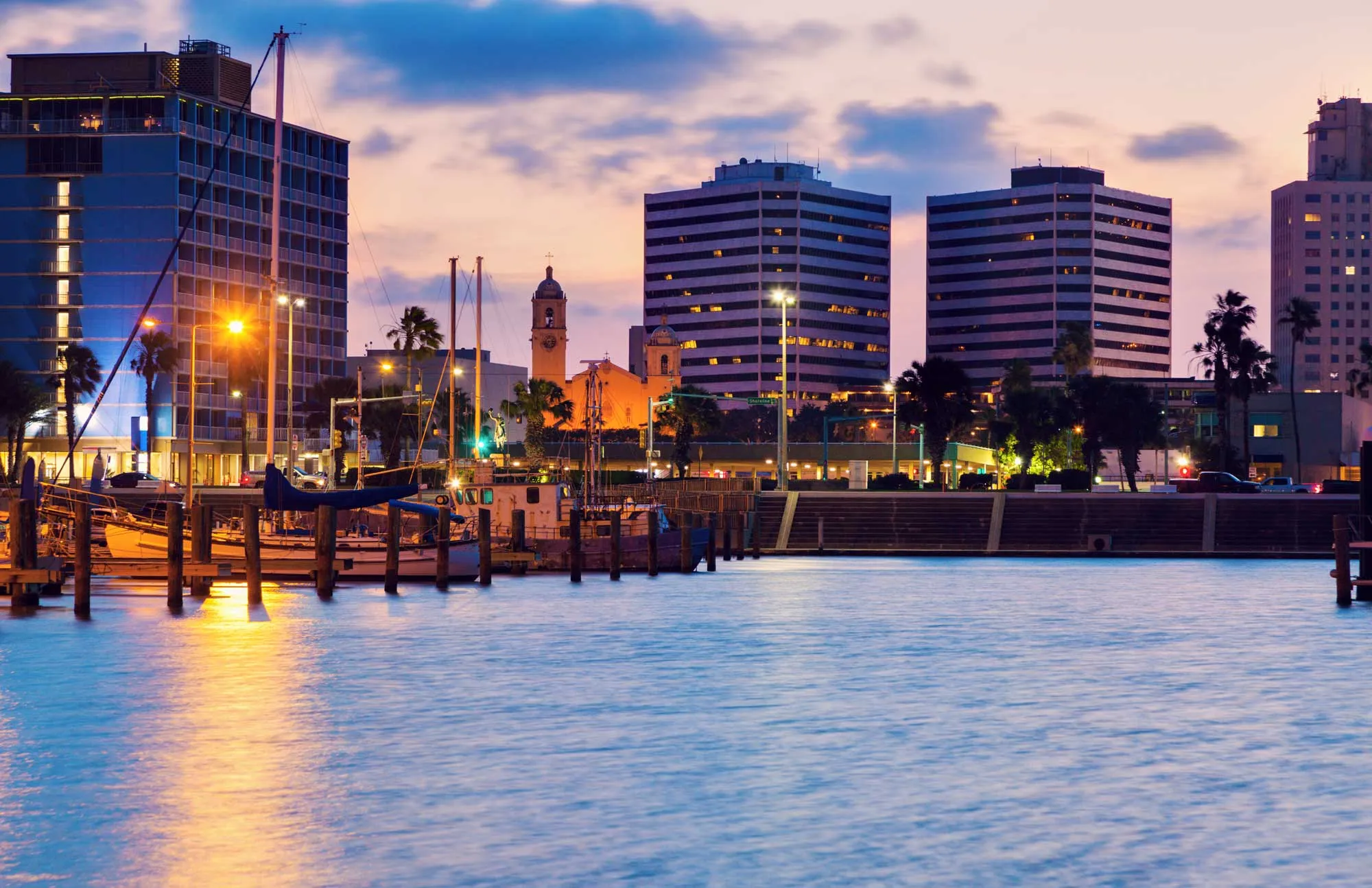 Architecture of Corpus Christi at Sunset